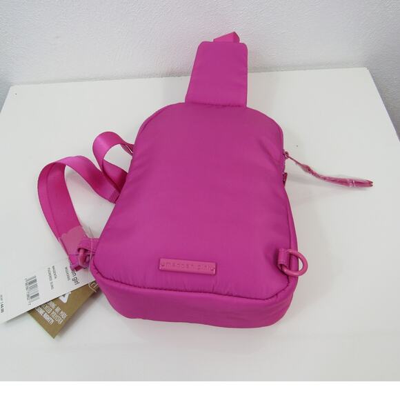 NWT Madden Girl Puckered Adjustable Crossbody Bag Hot Pink Magenta - Picture 5 of 8